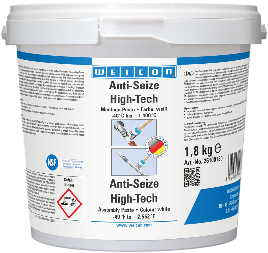 AntiSeize HighTech Assembly Paste metalfree lubricant and release